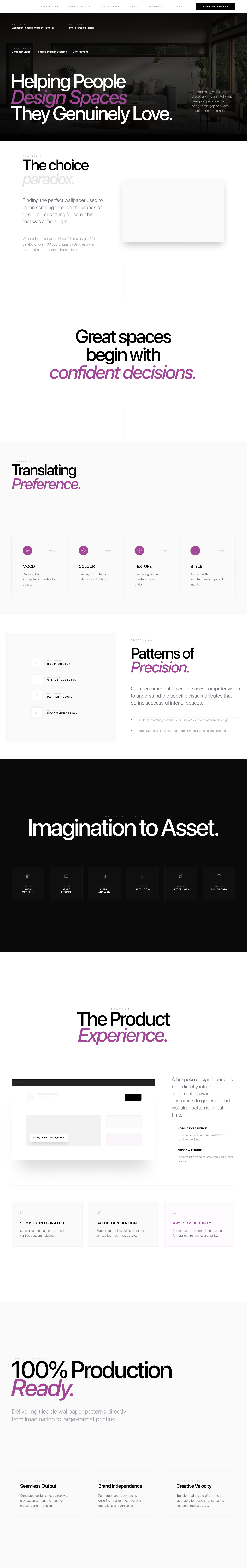 Project interface for Wallpaper Recommendation Platform